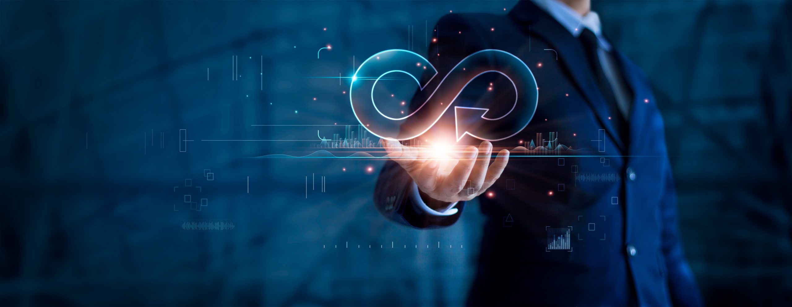 Circular,Economy,And,Infinite.,Businessman,Holding,Circular,Infinity,Colorful,Symbol