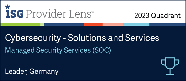 ISG zeichnet Axians im Benchmark „Provider Lens – Cyber Security Solutions and Service Partners 2023“ in der Kategorie „Managed Security Services“ als Leader Germany aus. (Quelle: ISG)