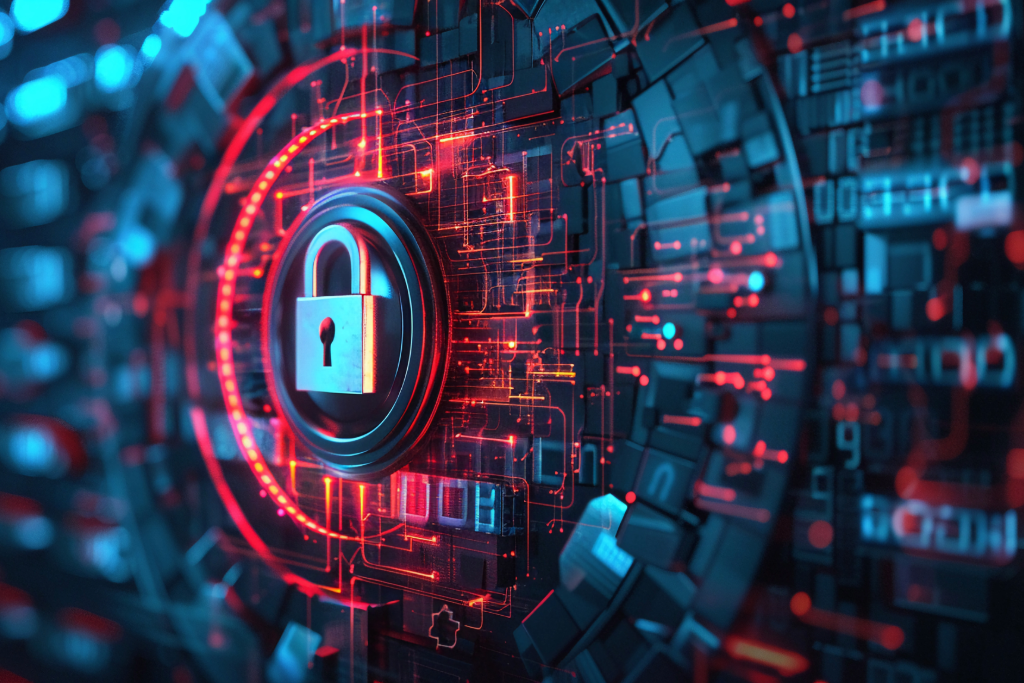 AI generated Image of a digital lock.
