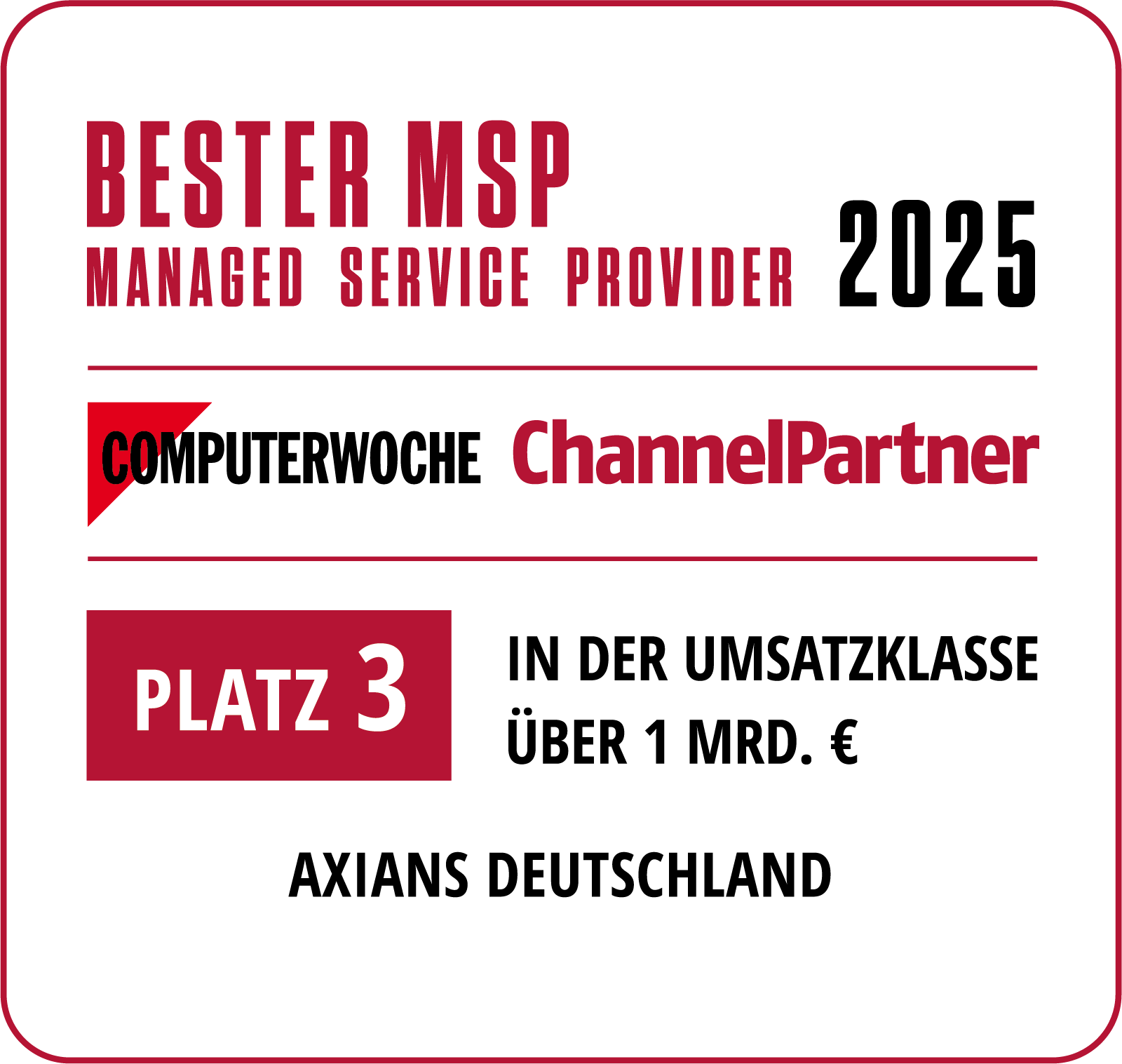 Axians bester Managed Services Provider Platz 3 Signet