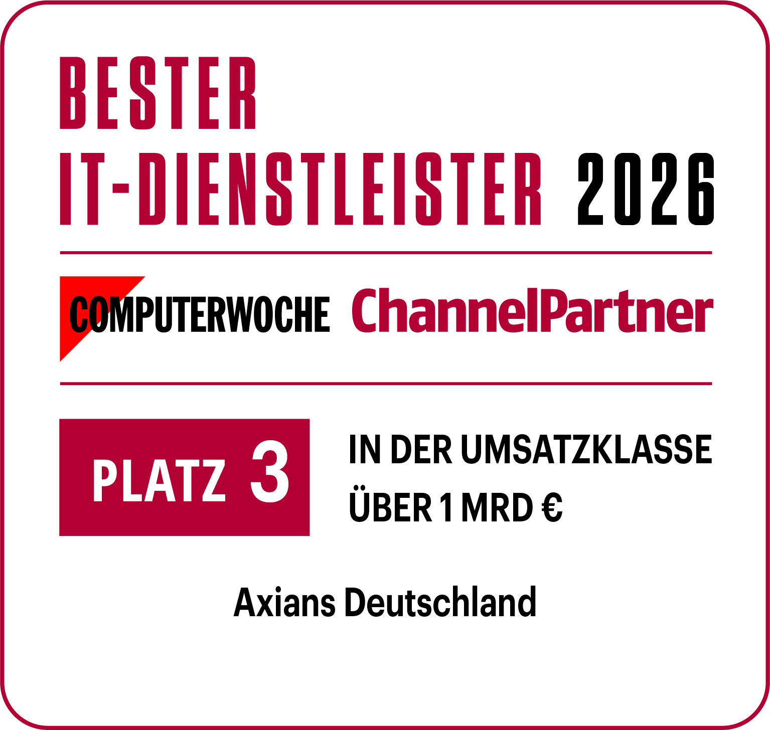 Axians Bester IT Dienstleister Platz 3